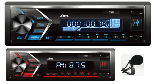 RF 200 XBLITZ Autoradio 1 DIN, WMA, MP3, WAV, APE, OGG, AAC, avec