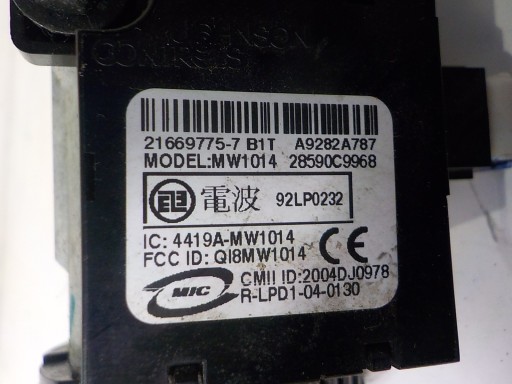NISSAN QASHQAI J10 ignition key 21669775-7 28590C9968