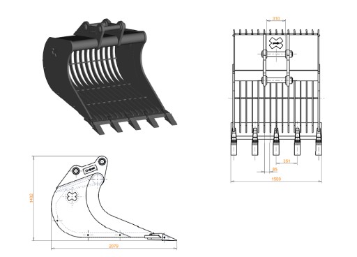 1,4m3 - Ажурная ложка XJORD 1, 4M3 JS 220