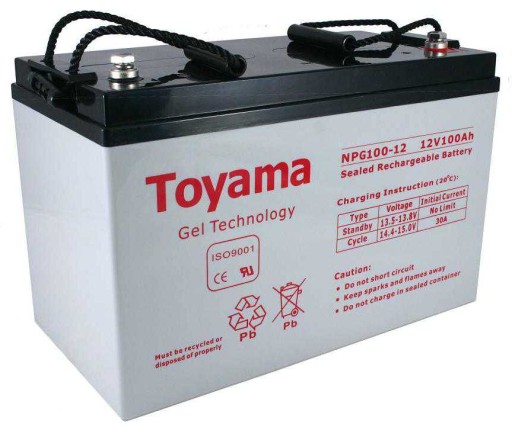 Гелевый аккумулятор toyama 100ah 12v vrla для экологически чистых лодочных двигателей