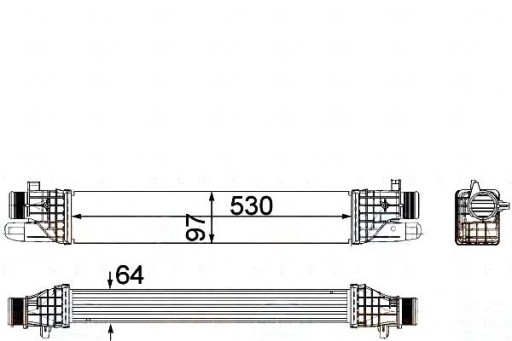 8ML 376 - BEHR HELLA INTERCOOLER ЗАРЯДЖЕНИЙ ПОВІТРЯНИЙ ОХОЛОДЖУВАЧ