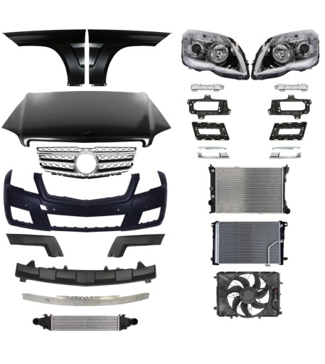 400 - Mercedes Benz GLK X204 08-12 Накладка на бампер підробка