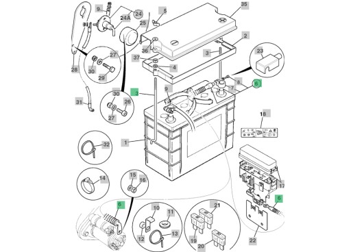 КАБЕЛЬ АКУМЛЯТОРА ОТ KLEMA 718/20212 JCB 3CX 4CX