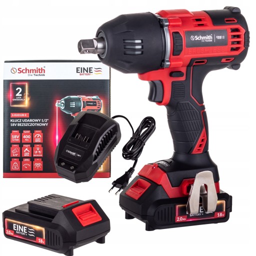 КЛЮЧ УДАРНИЙ SCHMITH 1/2'' 18V 400NM +2.0AH