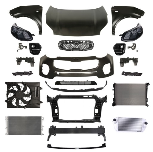 66400D9000 - SPORTAGE IV 15-18 ПЕРЕДНИЙ КАПОТ БАМПЕР РЕМЕНЬ КРИЛО