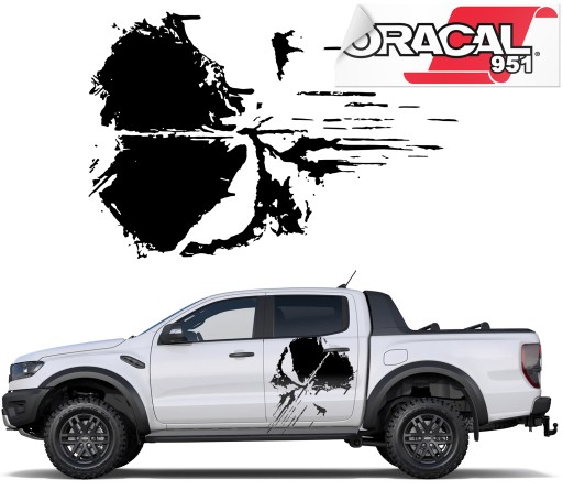 Наклейка на автомобіль Каратель череп 65X44 см 951