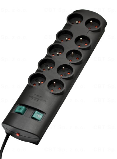 LISTWA ZASILAJĄCA Z ZABEZPIECZENIEM 10 GNIAZD PRZEDŁUŻACZ 2m