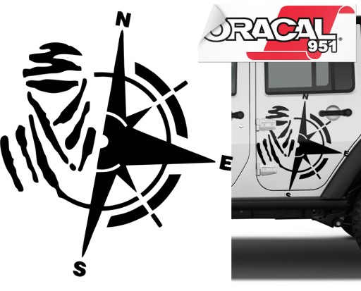 Наклейка на автомобіль JEEP Роза Вітрів 68x60 951