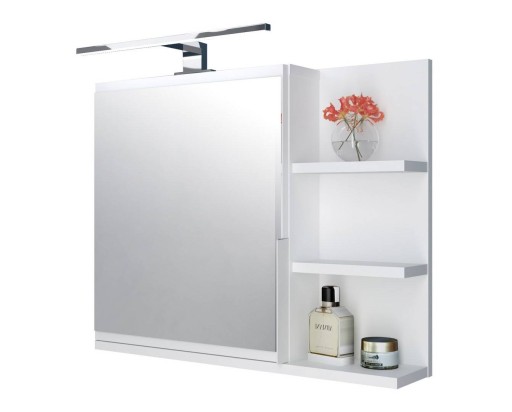 Kúpeľňová skrinka so zrkadlom LED biela