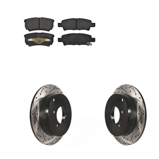 Попередньо просвердлені диски з надрізом + Задні колодки OUTLANDER і