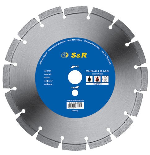 S & R алмазний асфальтовий диск 350/2, 2 мм.