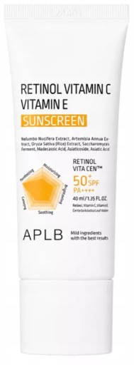 Aplb Retinol Vitamin C Vitamin E Sunscreen SPF50 Krem Ochronny Z Retinolem