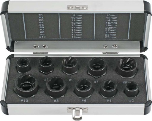 НАБОР ТОРЦЕВЫХ ГОЛОВОК ДЛЯ ОБРАБОТАННЫХ БОЛТОВ 10ЭЛЕМЕНТОВ