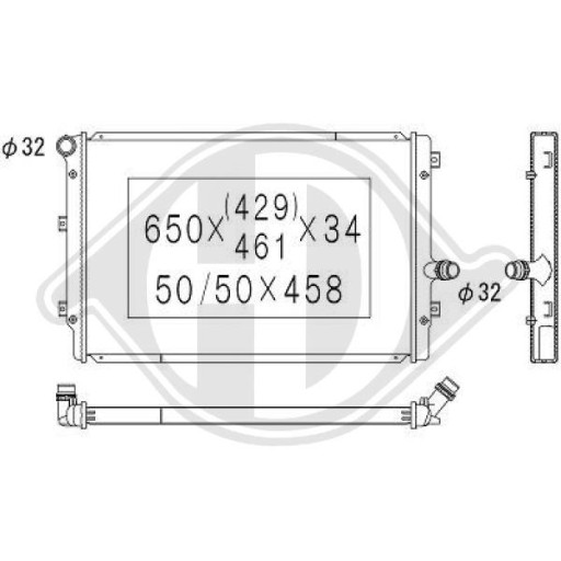 DCM3443 - Радиатор системы охлаждения двигателя audi a3 03-05