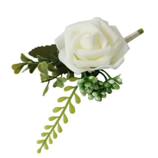 50x Boutonniere ślubne Sztuczne Kwiaty Róży PE