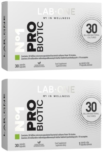 2x N°1 PRObiotic Lab One PROBIOTIKUM ZDRAVÁ ČREVNÁ Imunita Trávenie 60kaps