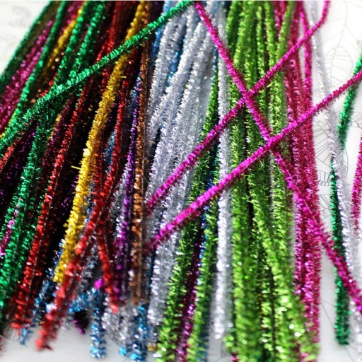 30/50/100pcs Glitter Chenille Stems Pipe Cleaners Plush Tinsel