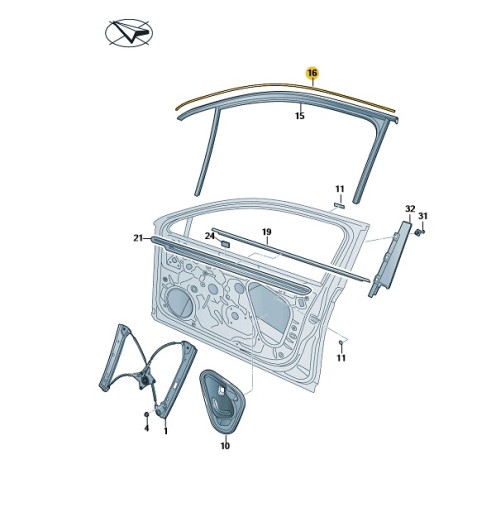 3G0837644A7Z7 - *ДЕКОРАТИВНАЯ НАКЛАДКА ДВЕРИ ПЕРЕДНЯЯ СПРАВА VOLKSWAGEN PASSAT B8 ОРИГИНАЛ OE