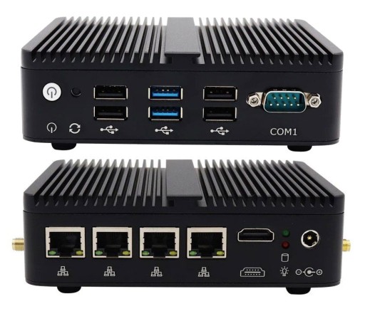 Mini PC Intel Atom 4x LAN RS232 VPN Router b/w IoT