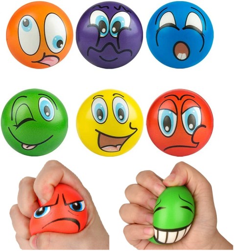 М'ЯЧ АНТИСТРЕС GNIOTEK ПОСМІШКИ КОЛЬОРОВІ ЕМОЦІЇ 6