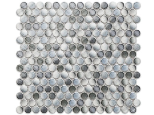 KERAMICKÁ MOZAIKA PENNY DOTS MULTI GREY GLOSSY