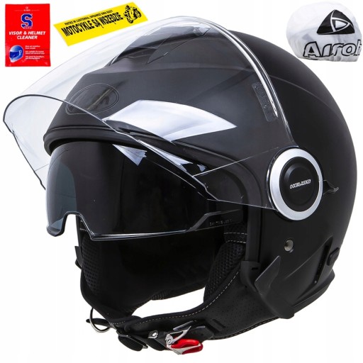 AIROH МОТОЦИКЛЕТНИЙ ШОЛОМ ВІДКРИТИЙ HELIOS BLACK MAT XS