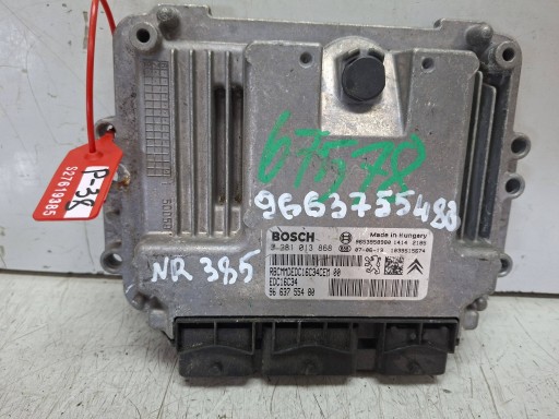 Unité de contrôle Moteur 9653958980 9663755480 0281013868 Peugeot Citroen 1.6 HDI