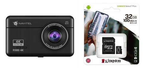 Navitel R980 4K Автомобильная камера GPS-рекордер WiFi Touch + 32 ГБ