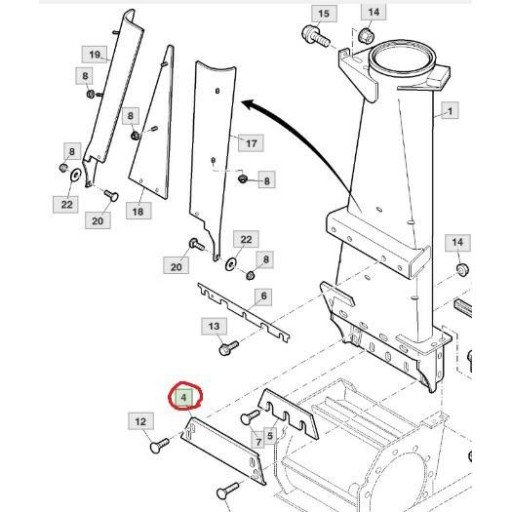 Z81903 - ЗАХИСТ БІЧНОЇ СТІНКИ ВИКИДУ JOHN DEERE 6000 7000