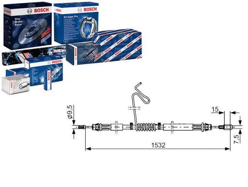 BOS/1 987 - КАБЕЛЬ РУЧНОГО ТОРМОЗА BOSCH FORD ЗАДНИЙ TRANSIT 2,2-