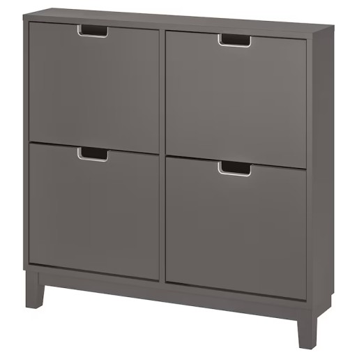 IKEA STALL Skrinka na topánky 4 priehradky tmavosivá 96x17x90 cm