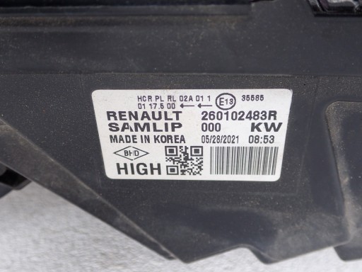 light right REFLEKTOR right FULL LED RENAULT ARKANA LCM 2020- 260102483R