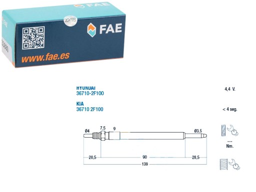 FAE74259/RS4 - Свеча накаливания ngk ngk92283