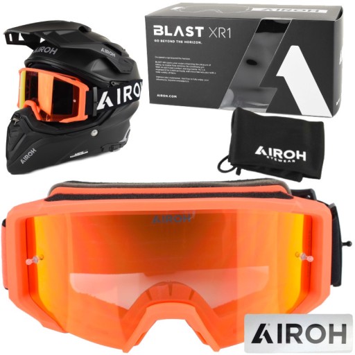 Очки Airoh Blast Xr1 Orange Matt — красные зеркальные линзы (1 линза в комплекте)