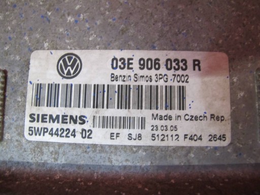 VW POLO IV 4 9N 1.2 12V AZQ Bedienteil Computer DES MOTORS 03E906033R