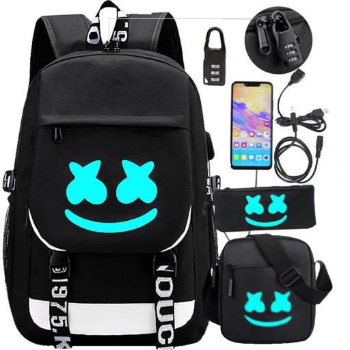 СВІТЛОВИЙ ШКІЛЬНИЙ USB РЮКЗАК МОЛОДІЖНИЙ MARSHMELLO