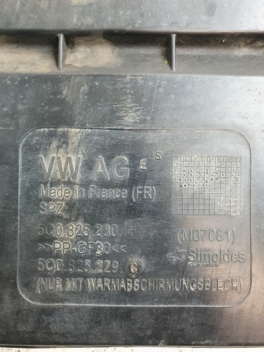 cover chassis 5Q0825230H VOLKSWAGEN PASSAT B8 KOMBI 15r.
