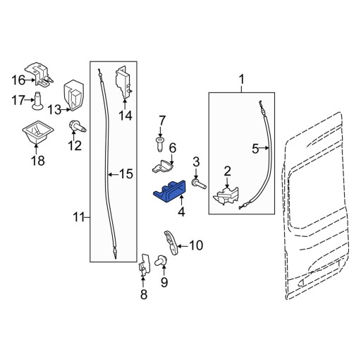 BK3Z-6132228-B - FORD TRANSIT DOOR TOWEL MOUNT LEFT REAR 2015