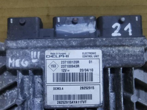 computer control unit of the engine RENAULT MEGANE III 1.5