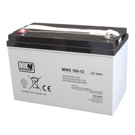 Аккумуляторная батарея vrla mws 100-12 12 в 100 ач для аварийного электропитания