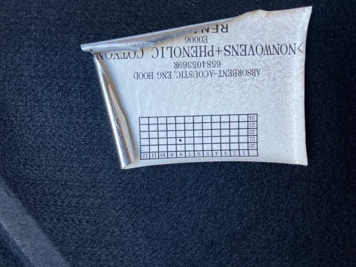 soundproofing bonnets DACIA SPRING 658405369R