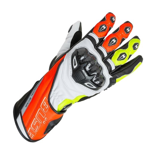 Рукавички BUSE Donington Pro червоно-білі fluo 08