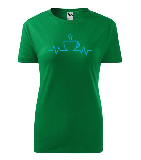 Tričko T-shirt EKG káva dámska potlač