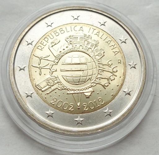 WŁOCHY - 2 EURO - 2012 - 10 lat EURO