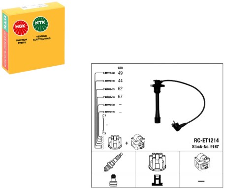 9167 - Кабелі запалювання ngk 9091921541 9091915210 90919