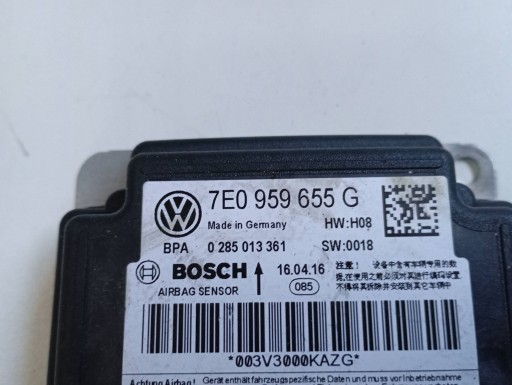 unité de commande électronique uce airbag VOLKSWAGEN TRANSPORTER - CARAVELLE T6 7E0959655G