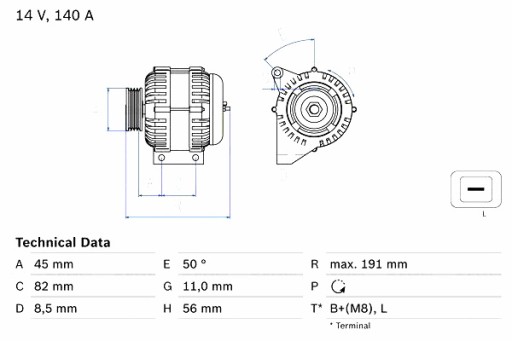 0 986 - Генератор bosch volvo s40 i s60 i v70 ii xc90 i 2.0 2.4 2.5