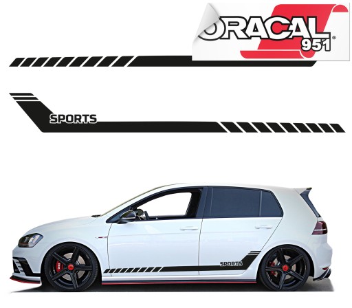 Наклейки для автомобиля боковые полосы ремни 250X29CM 951