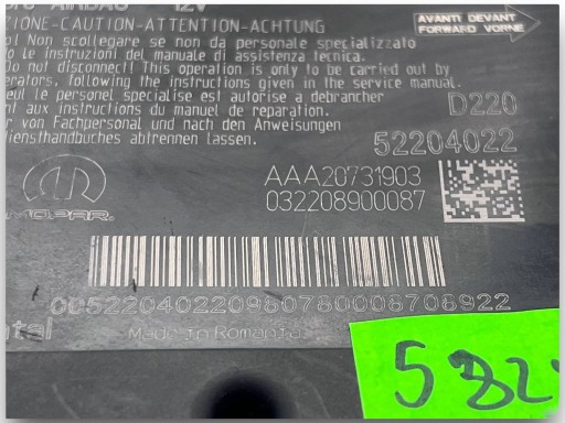 FIAT 500E control unit module airbag 52204022 @M