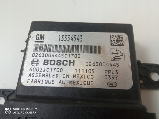 OPEL ASTRA J module CZUJNIKOW PDC 13354543